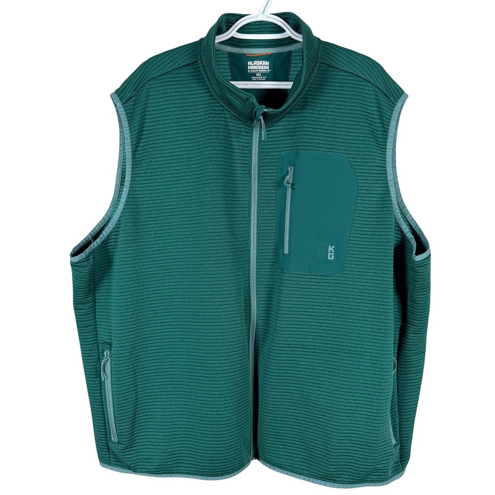 Duluth Alaskan Hardgear Blackburn Vest Mens 3XL Green Ribbed Fleece Full Zip